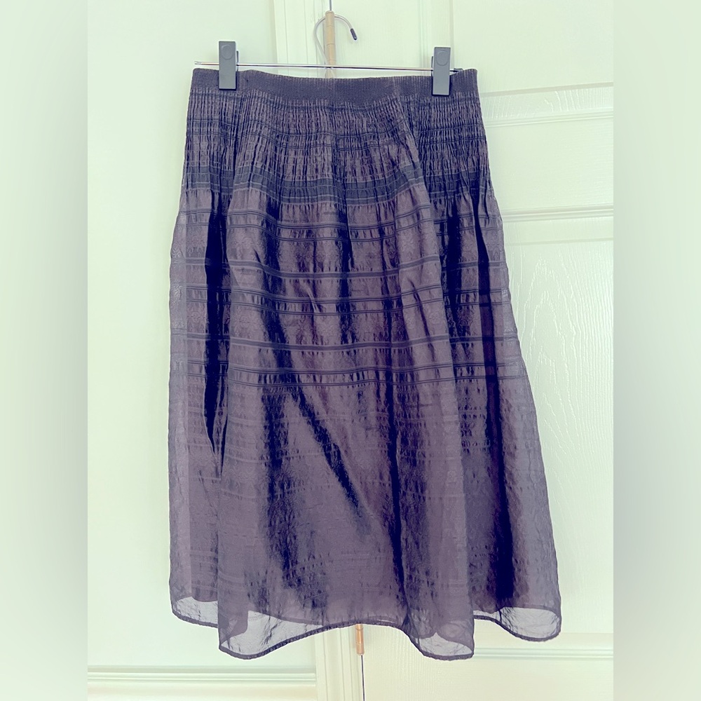 COMME ÇA DU MODE Skirt amethyst satin retro elastic waist Lined S / M Japan made